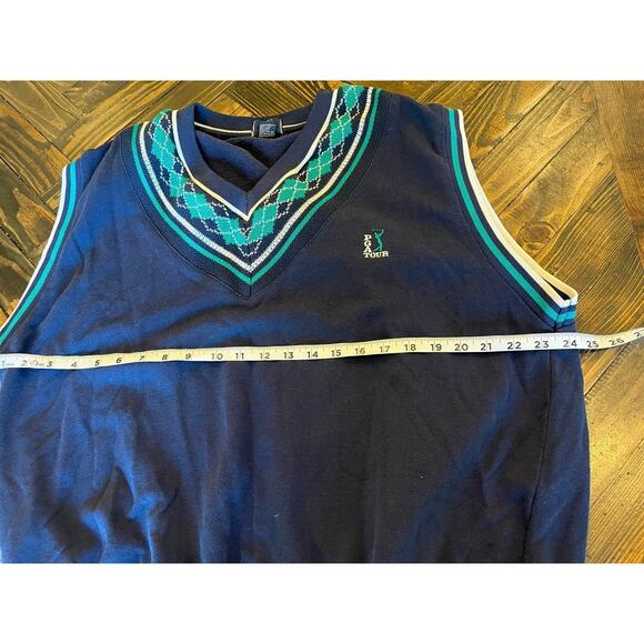 VTG PGA Tour Golf Sweater Vest Men XL Grandpa Twee Academia Grunge Preppy Knit - Picture 4 of 8